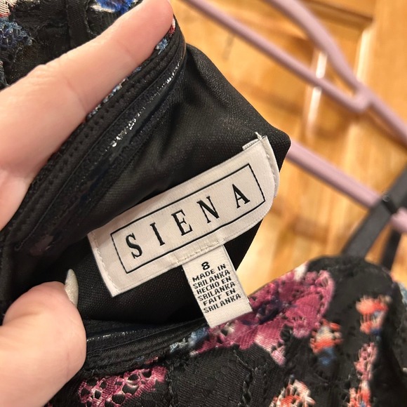 Siena Black Floral Lace Off Shoulder Sheath Midi Dress - Women's Size 8 - Picture 11 of 13